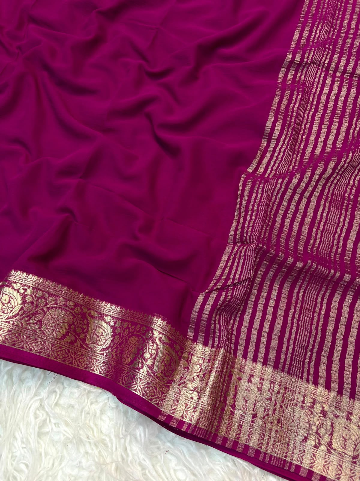 Viscose georgette crape saree✨