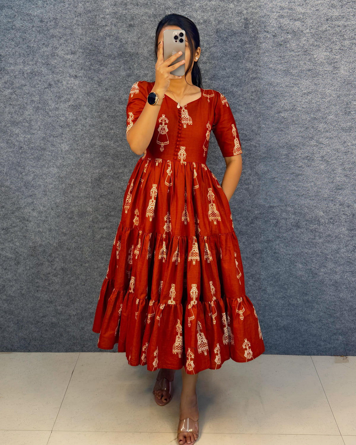 Warli printed doll maxi gowns