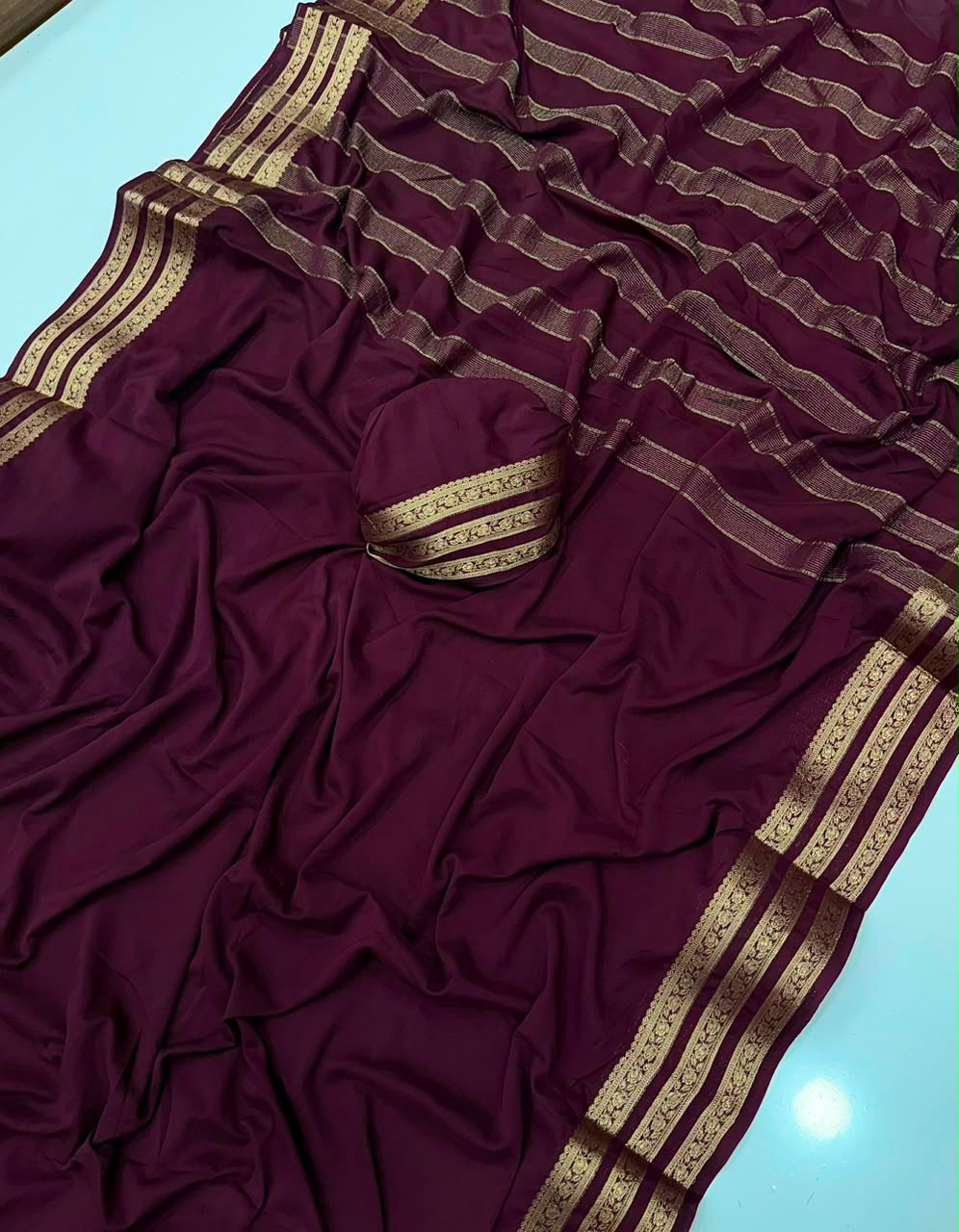 Viscose georgette crape saree✨