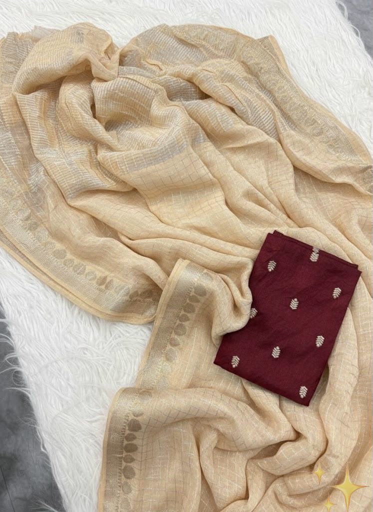 Viscose georgette checks saree ✨