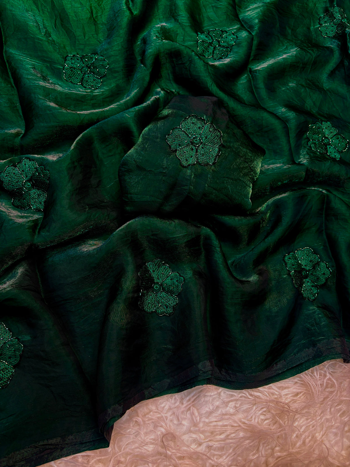 Space satin  work sarees✨