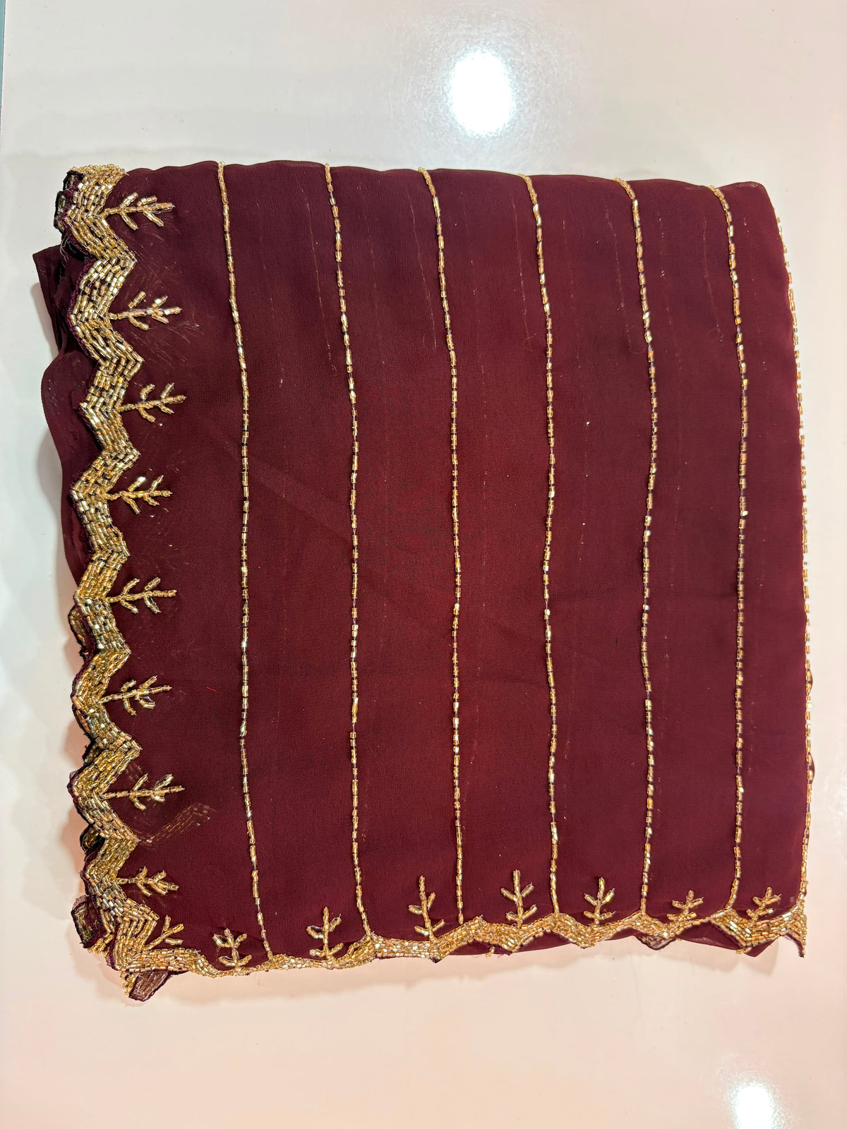 Pure georgette kadhana work saree