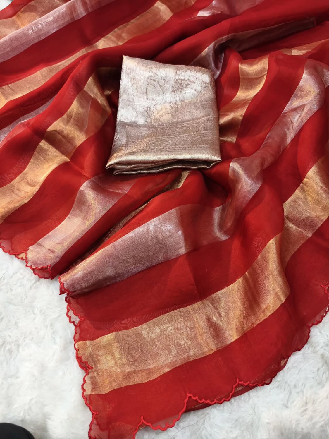 Georgette tissue silk saree