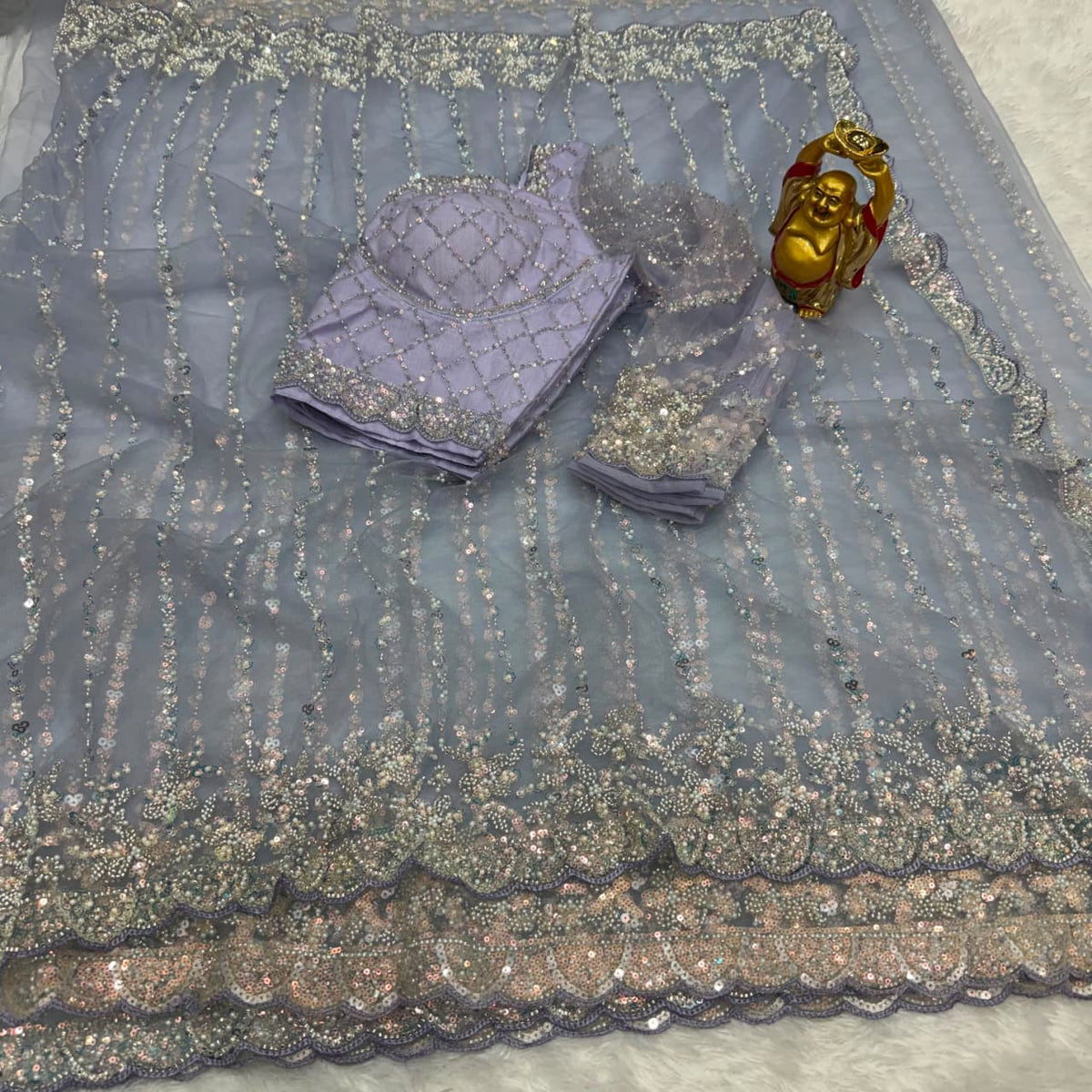 Party wear pearl work saree ✨