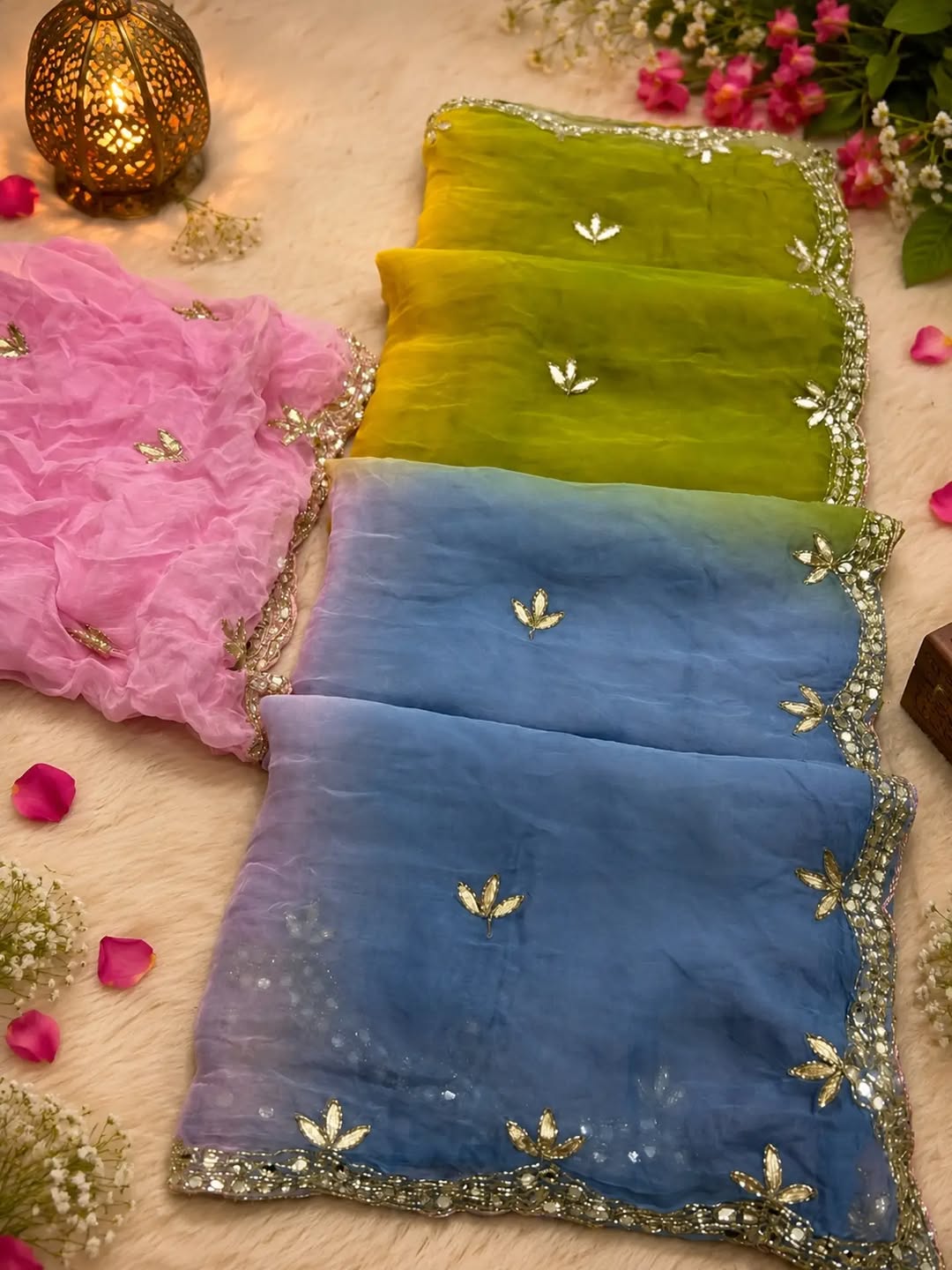 Shiffon hand work saree ✨