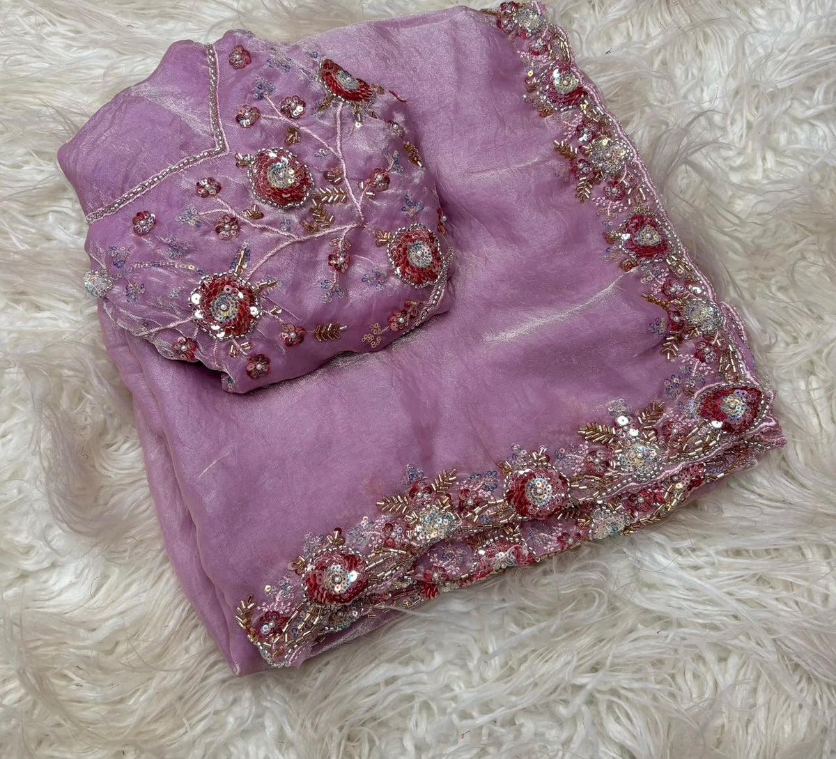 soft fancy Fandy silk sequins saree