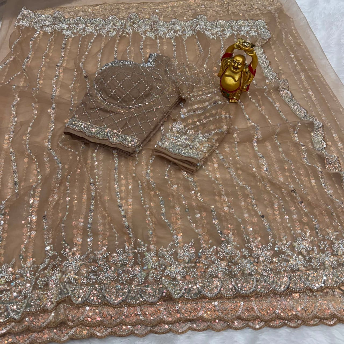 Party wear pearl work saree ✨