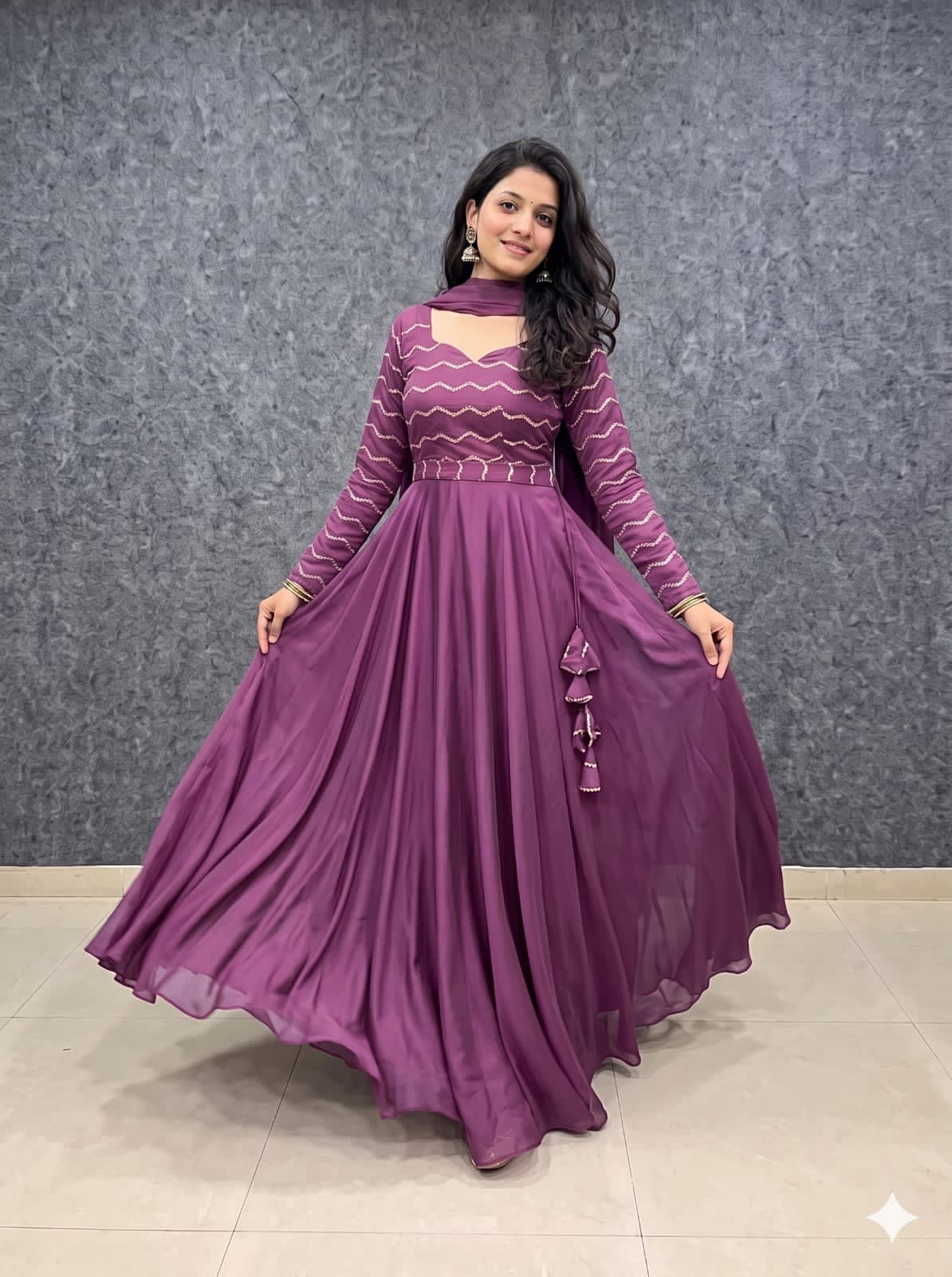 Rangoli silk gown with duppata ✨