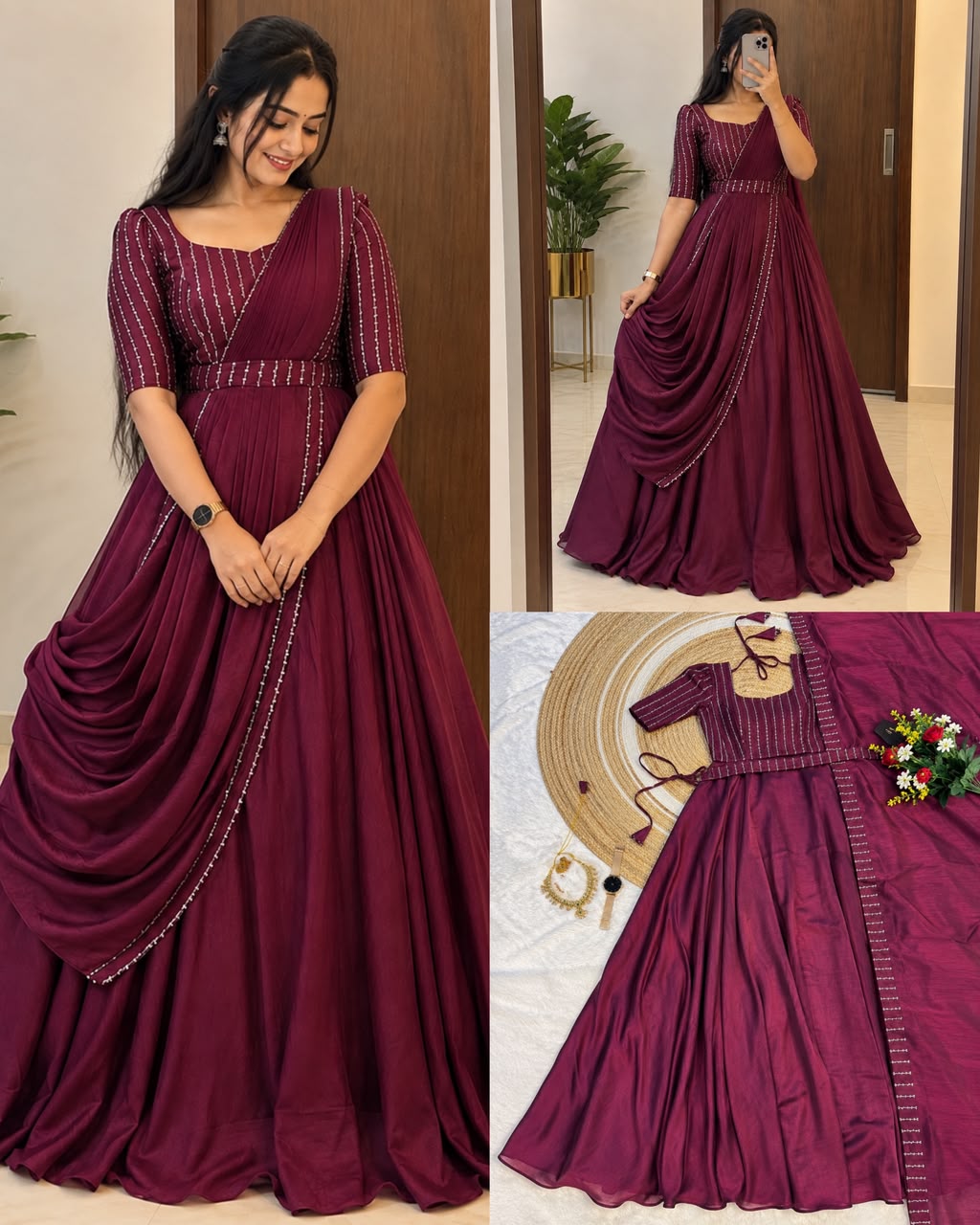 Blooming vichitra silk 3 in one outfit ✨