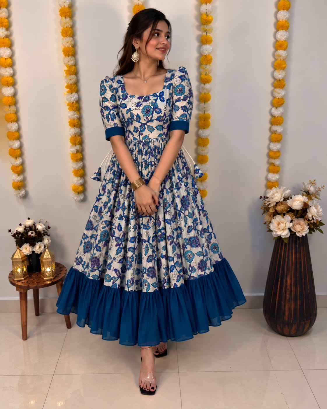 Kalamkari vichitra silk gown ✨