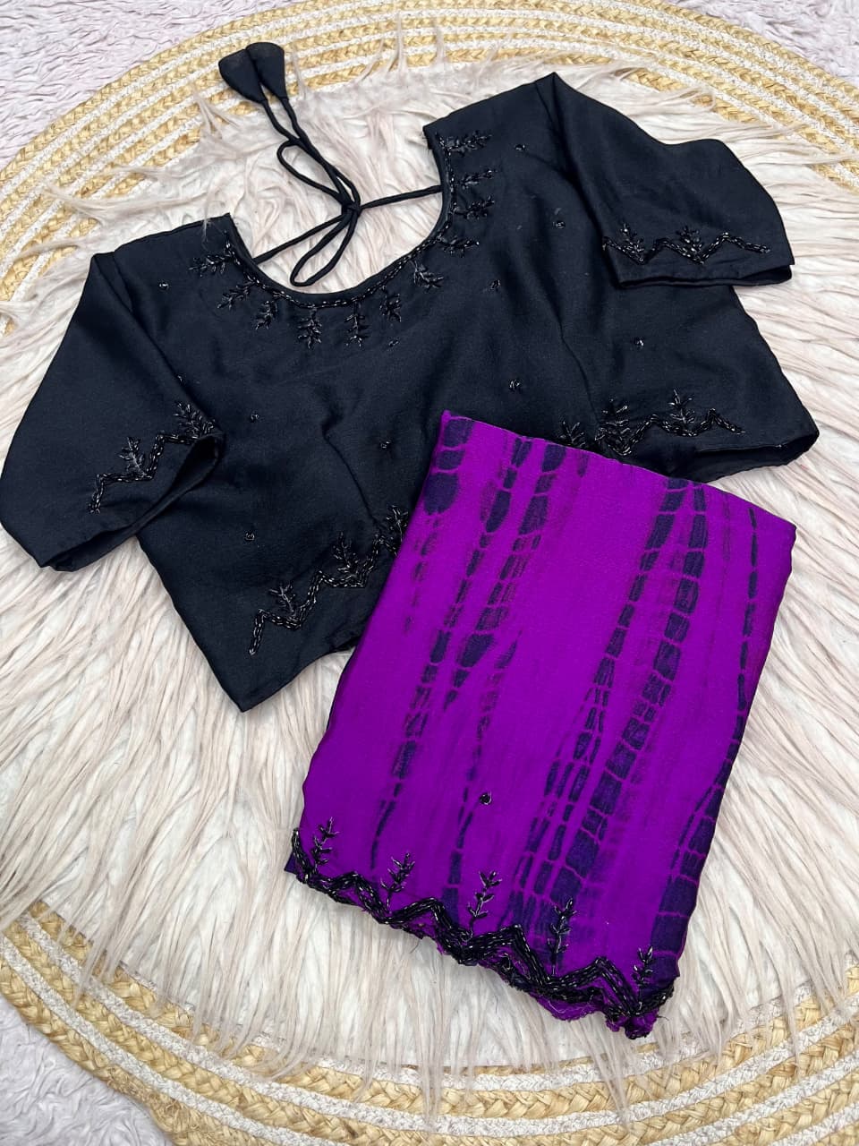 Dyeable chinnon saree✨