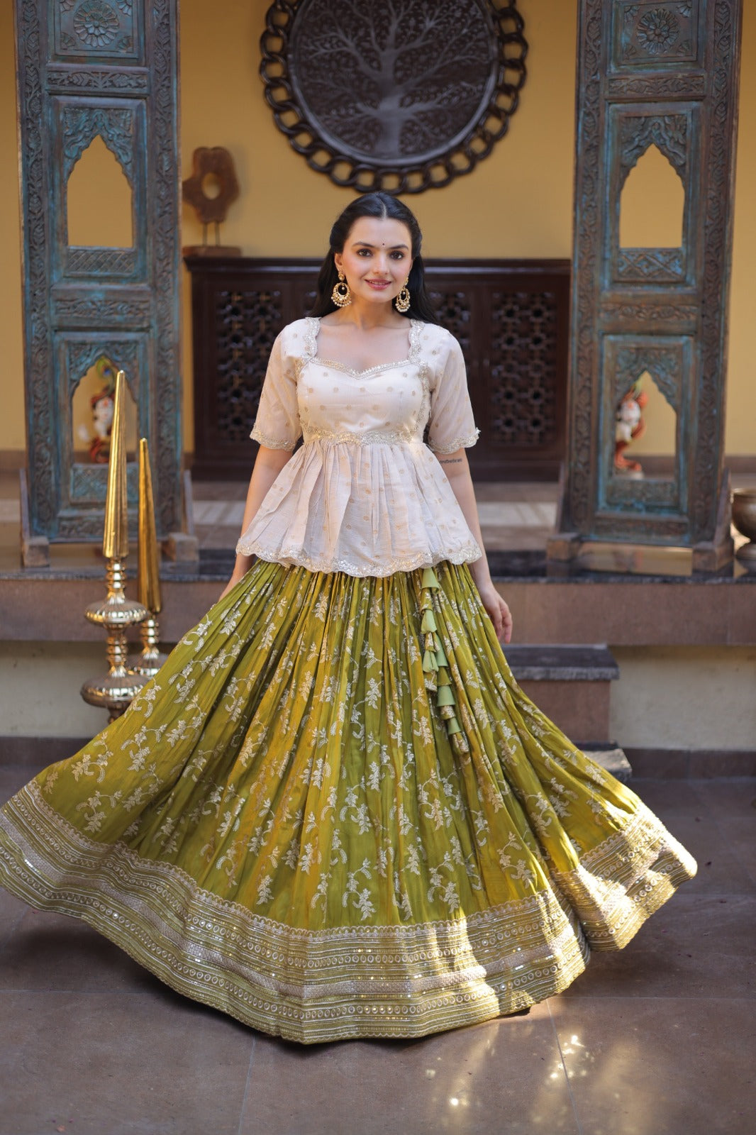 Designer viscose Jacquard lehenga choli