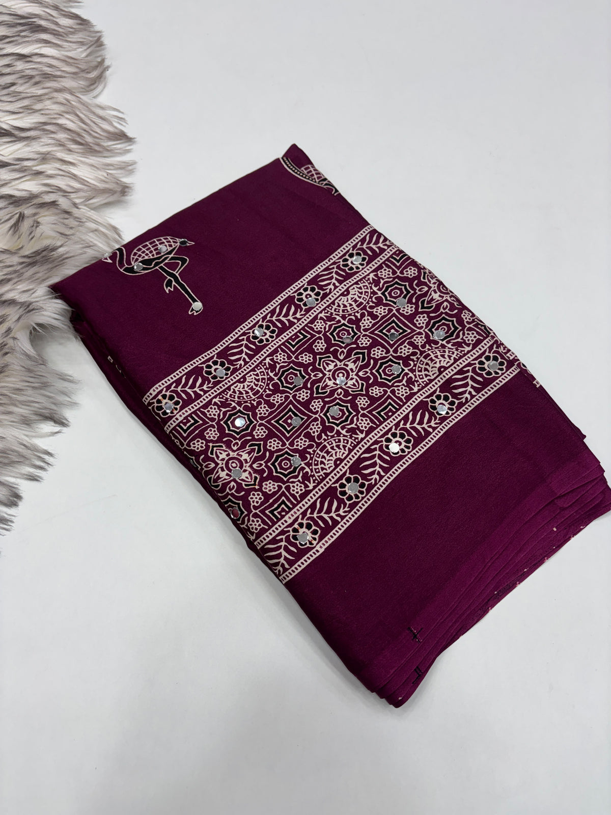 Azrak pattern swan 🦢 design saree ✨