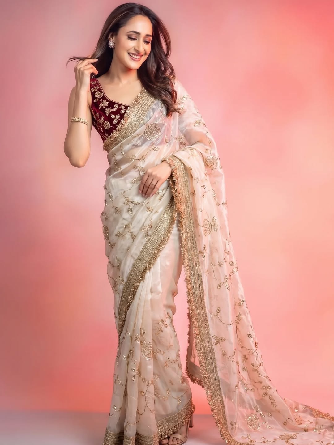 Space silk designer saree