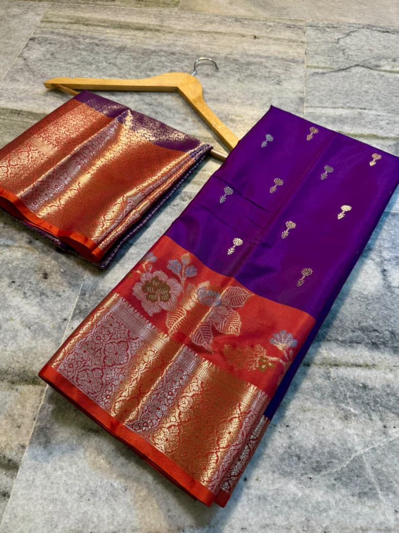Benaresi flower 🌷 design soft katan saree ✨
