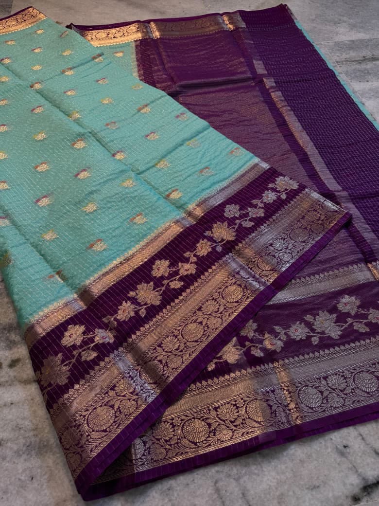Banarasi Beautiful Check Warm Silk Soft Saree