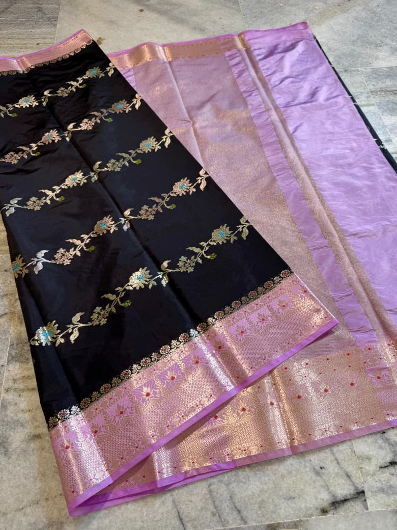 Lahariya design benaresi katan silk saree ✨