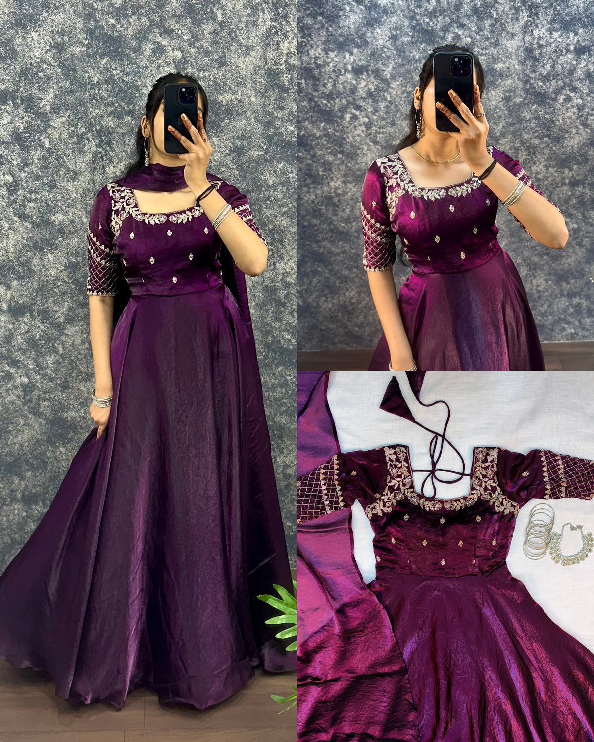 Sequence gown with duppata ✨