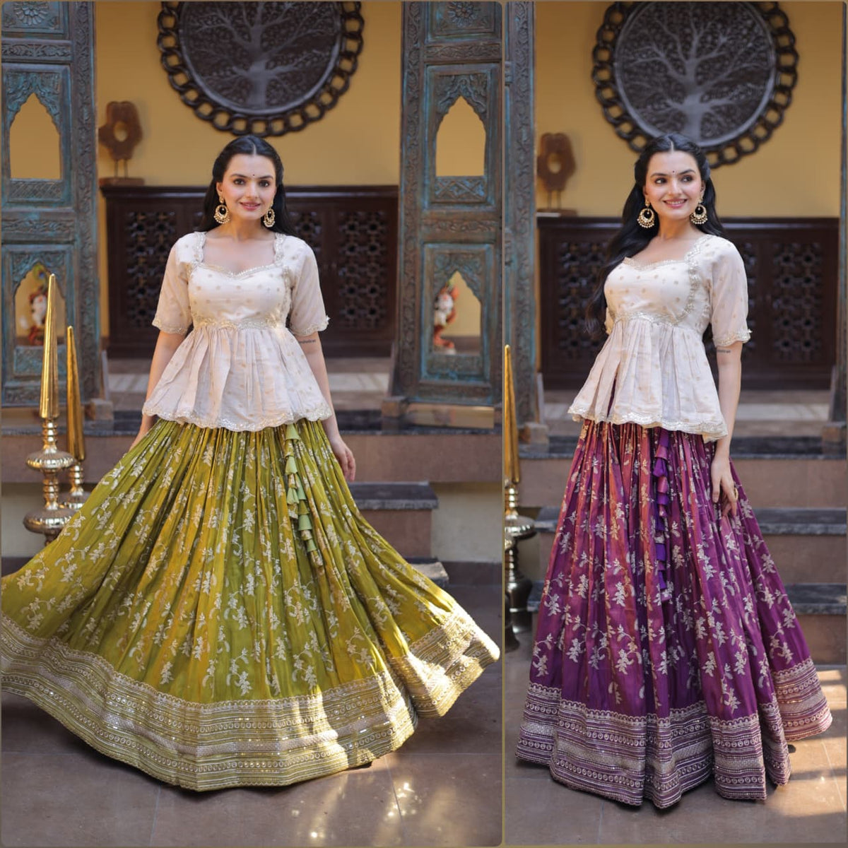 Designer viscose Jacquard lehenga choli