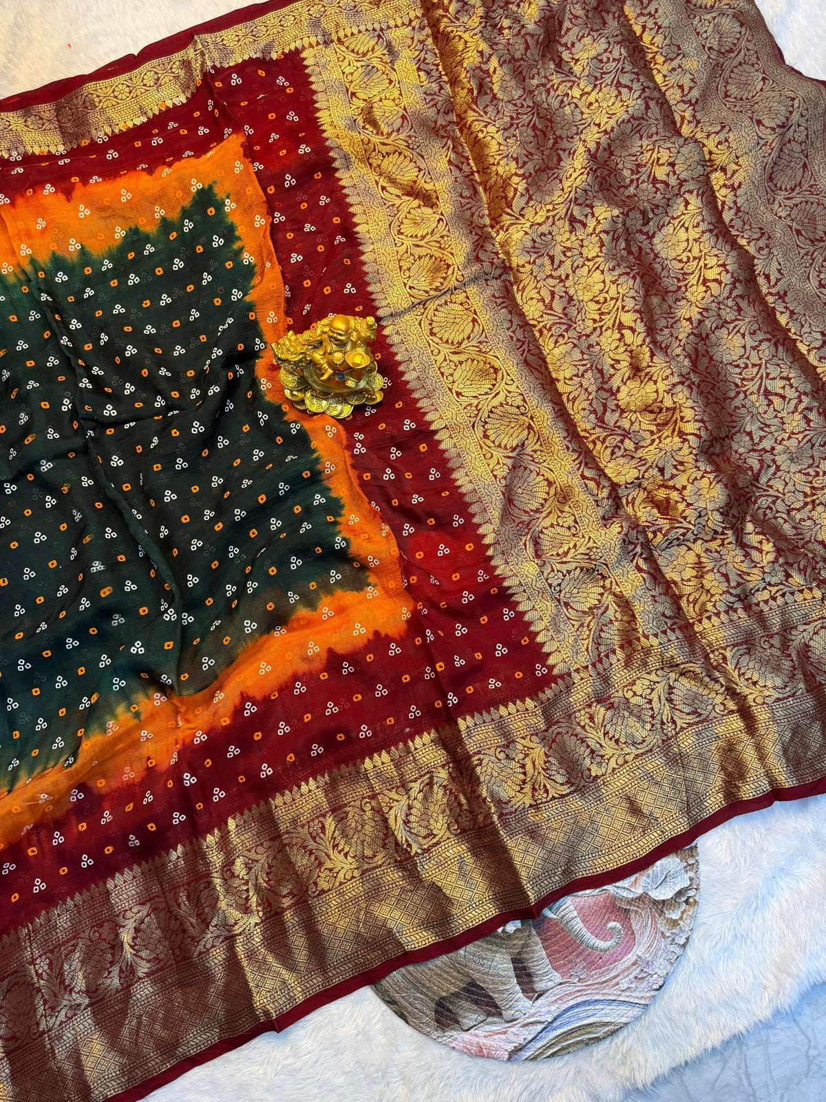 Kanjivaram bandhini silk saree