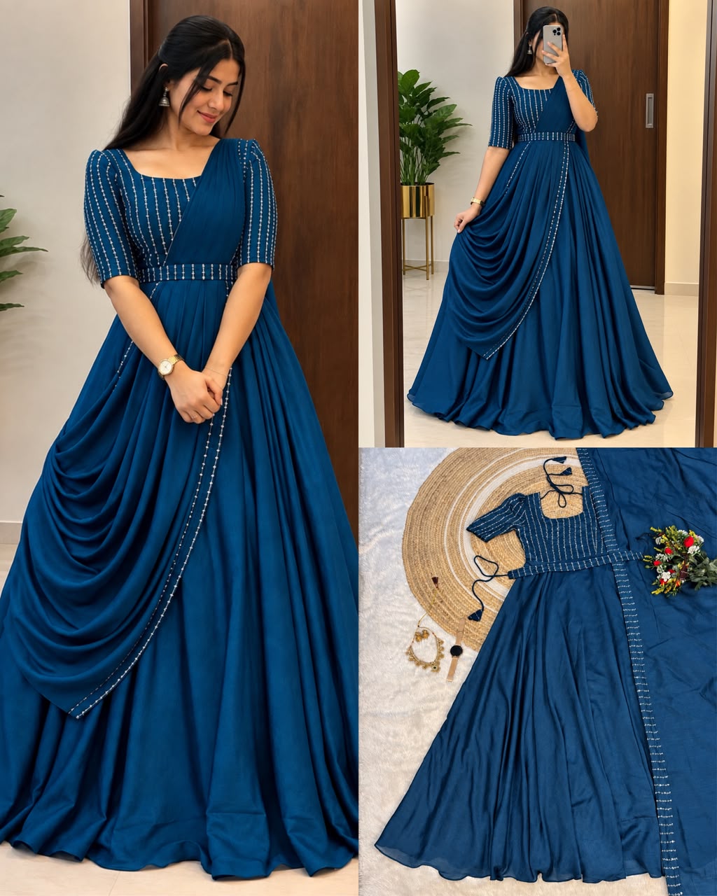 Blooming vichitra silk 3 in one outfit ✨