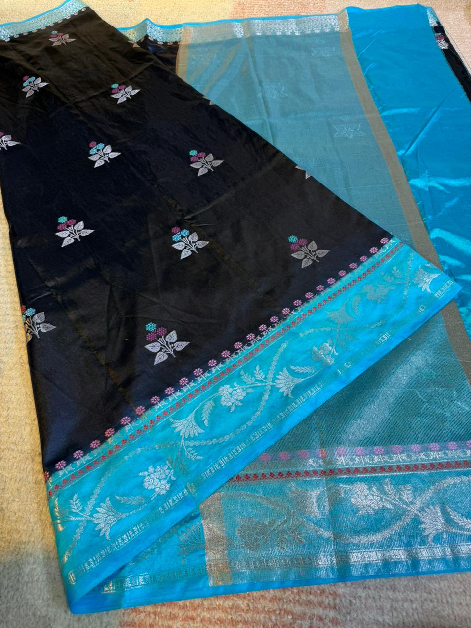 Banarasi Beautiful Premium Minakari Raw Mango Silk Soft Saree