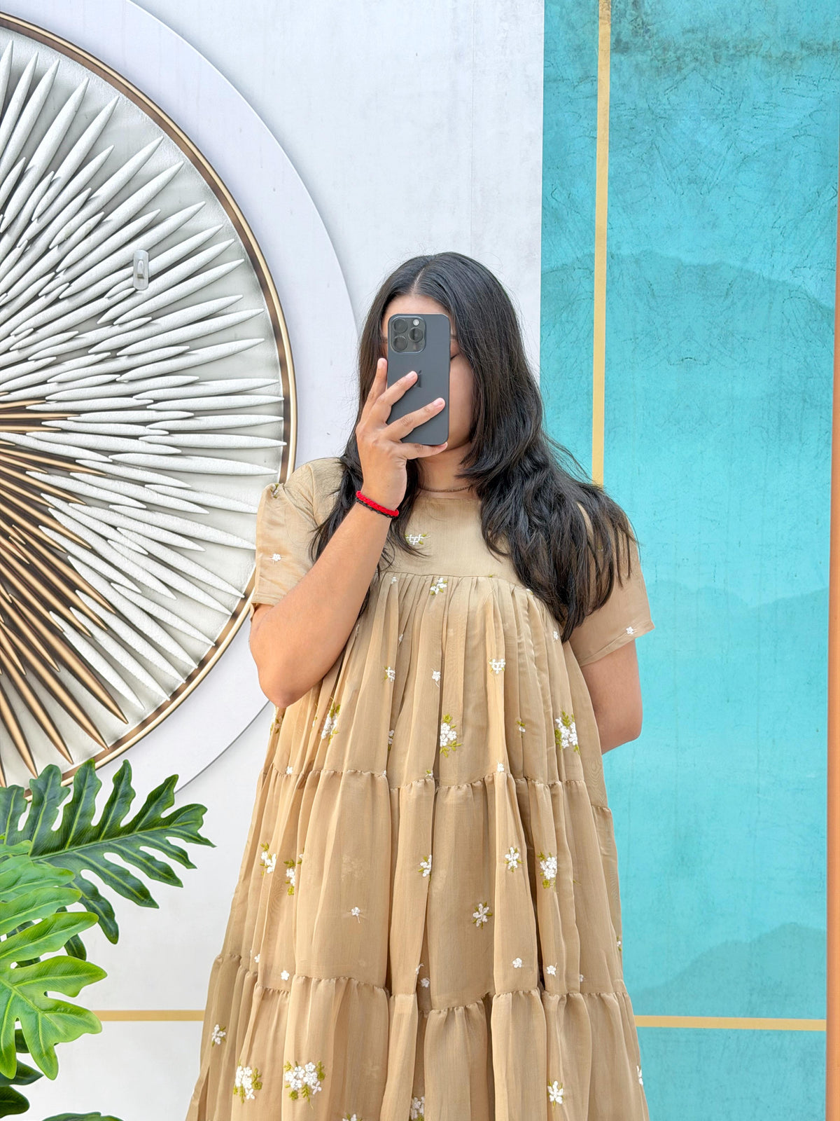 Mull cotton chenderi midi gown