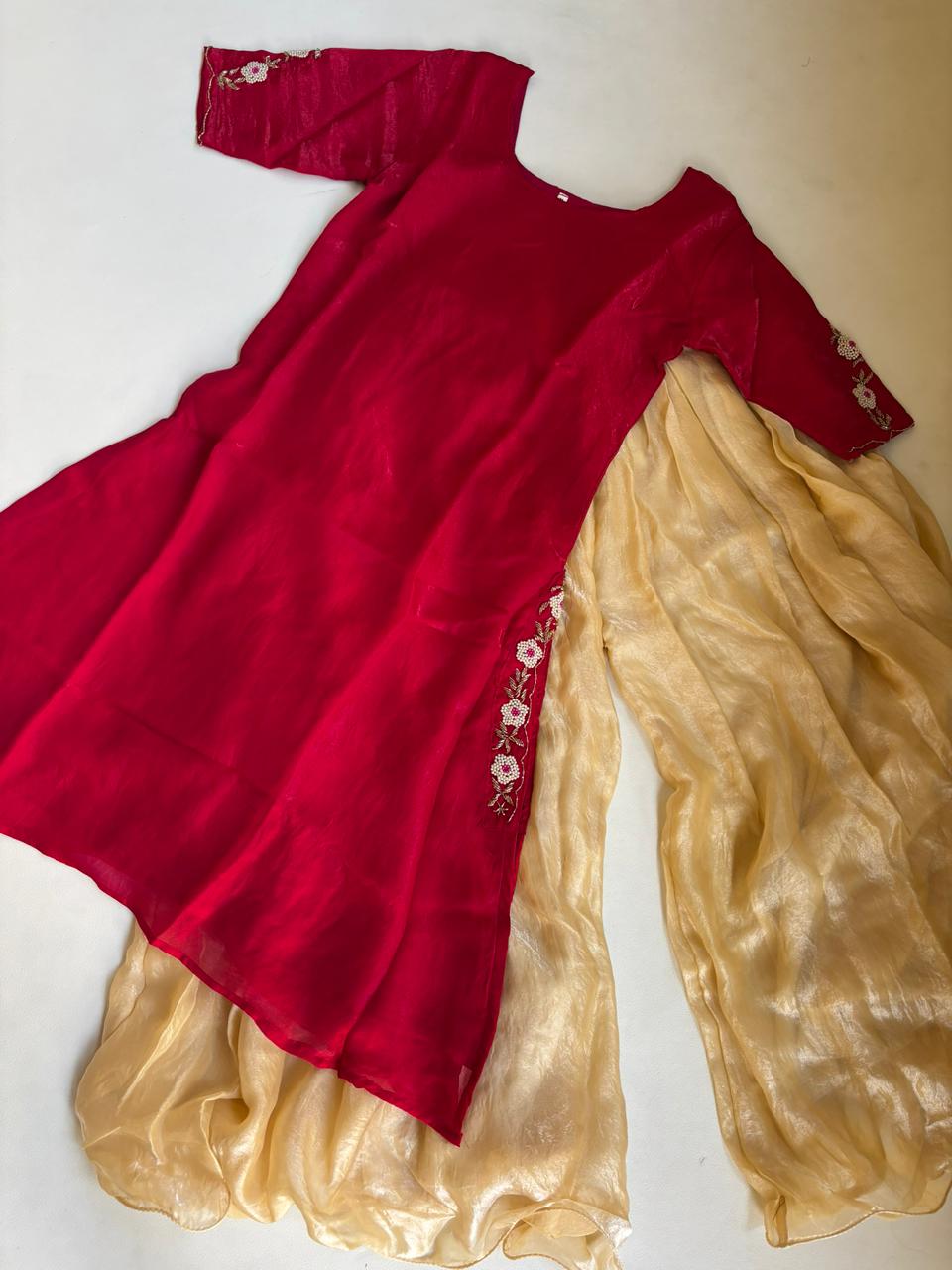 Space silk maggam work palazzo set