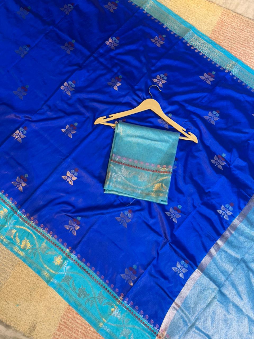 Banarasi Beautiful Premium Minakari Raw Mango Silk Soft Saree