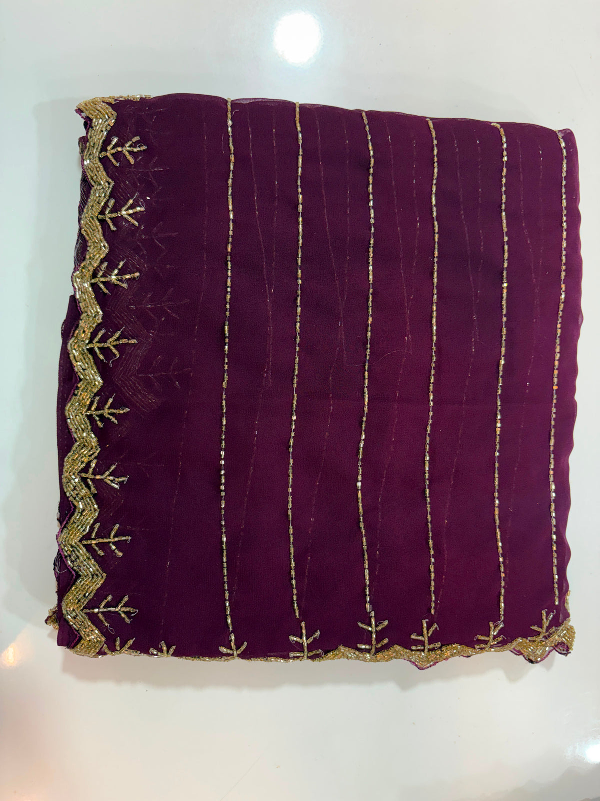 Pure georgette kadhana work saree