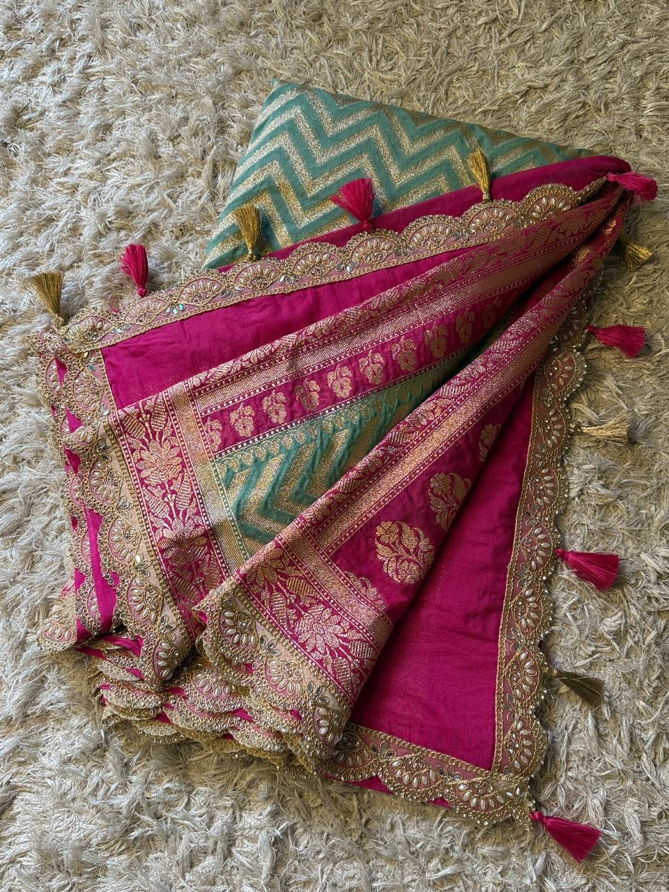 Benaresi khaddi georgette silk saree ✨
