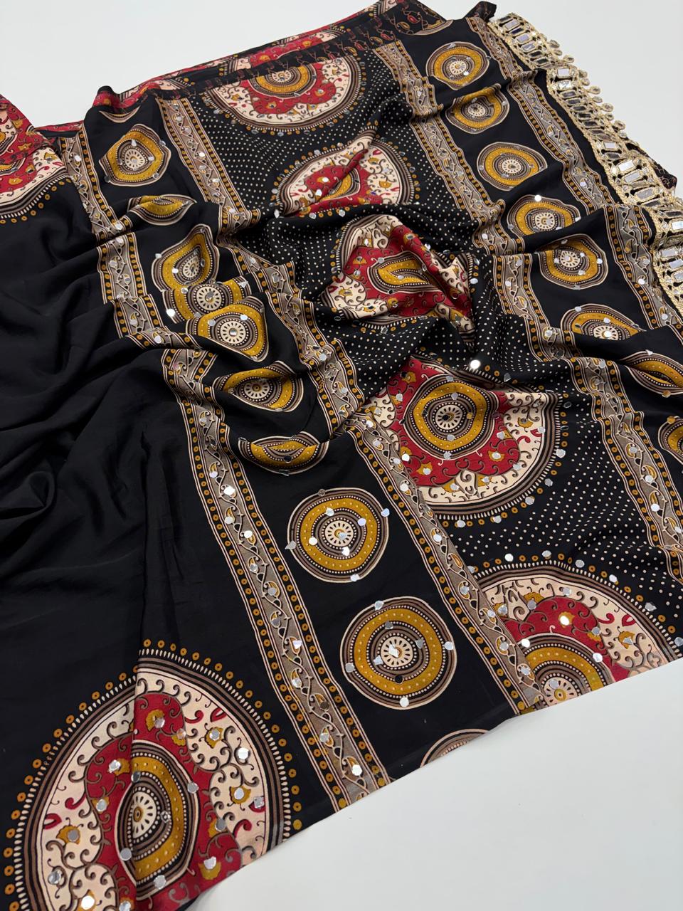 Pure Arjakh Sartin viscous silk saree