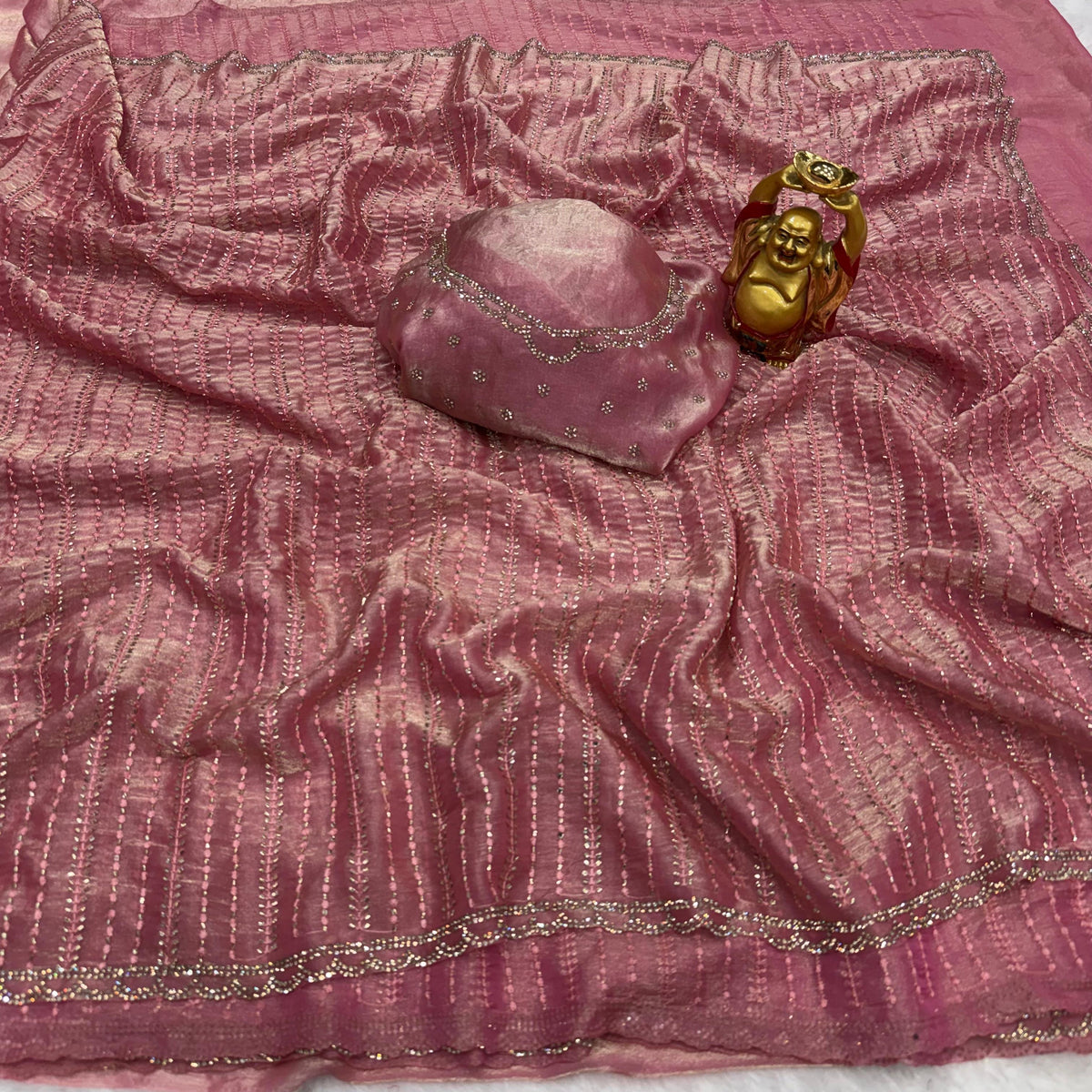 Space silk beeds work with zarkhana saree ✨