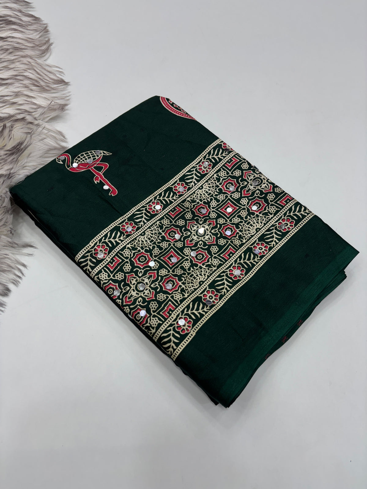 Azrak pattern swan 🦢 design saree ✨