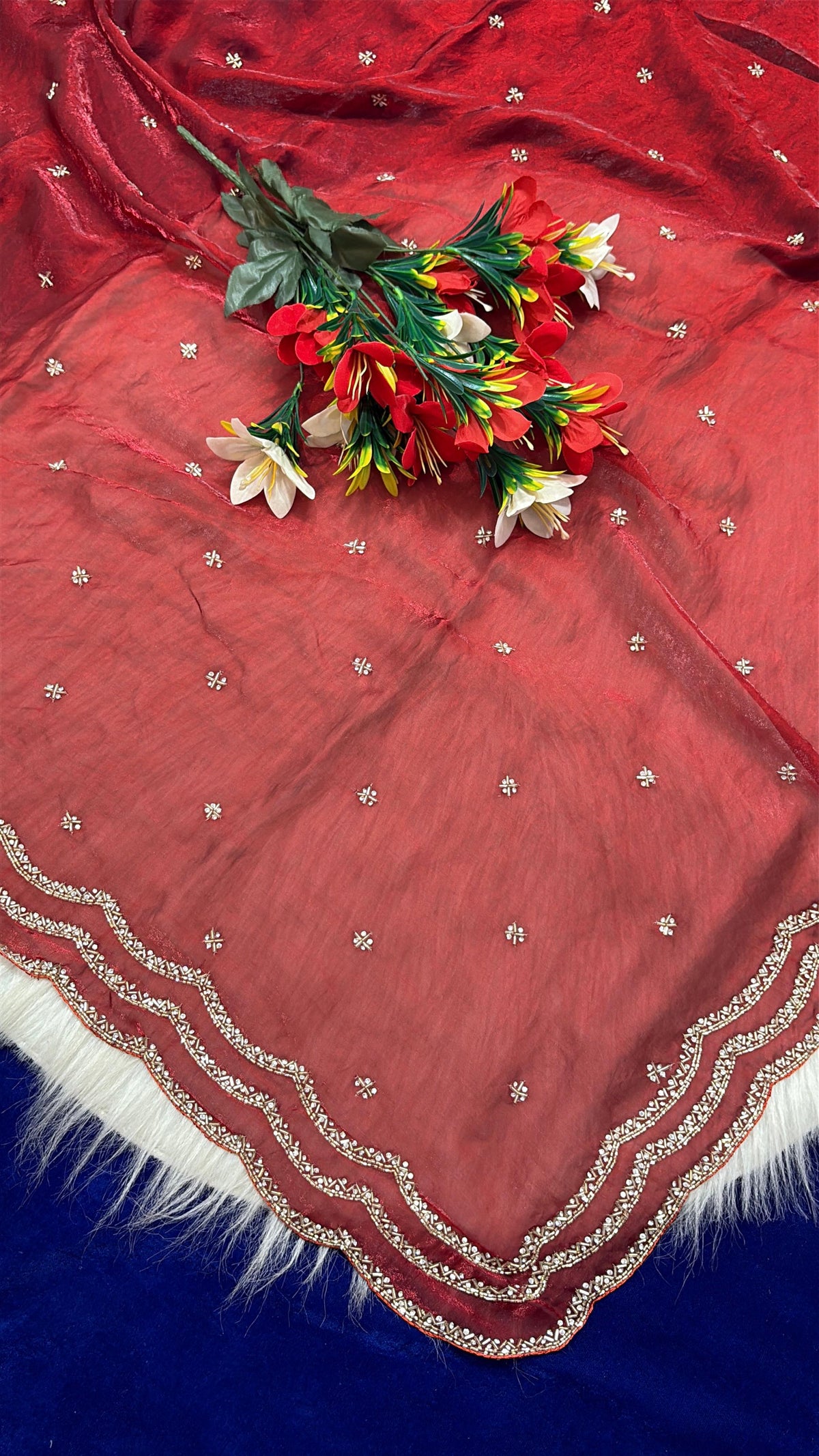 Rose 🌹 3 lines heavy designer saree ✨