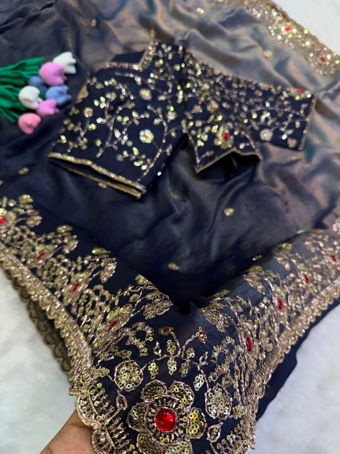 Designer dual shade saree✨