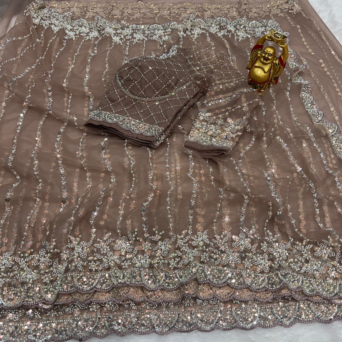 Party wear pearl work saree ✨