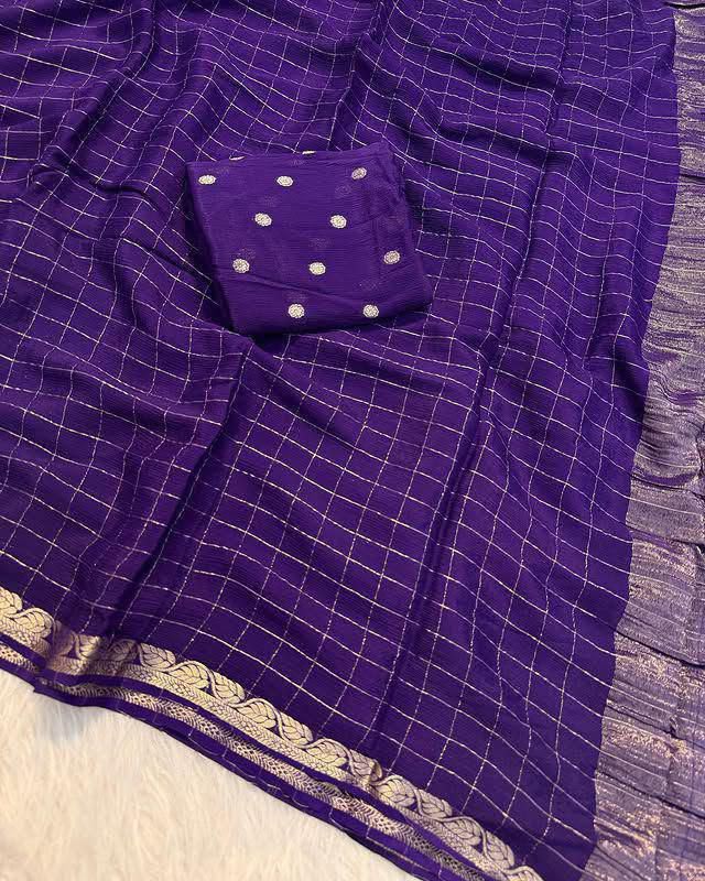 Viscose check saree✨