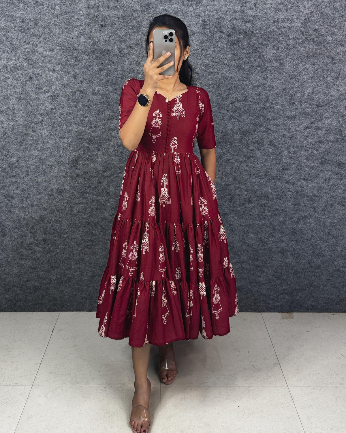 Warli printed doll maxi gowns