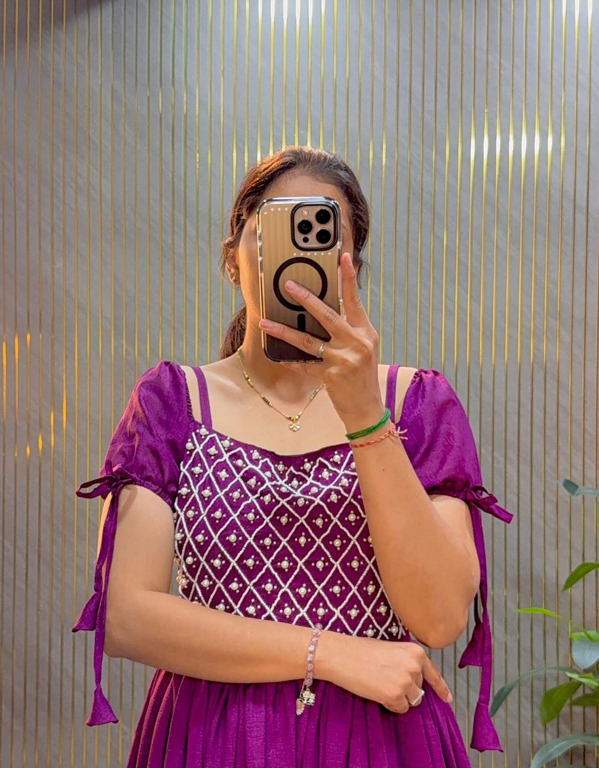 Designer pearl hand work Midi dress 👗