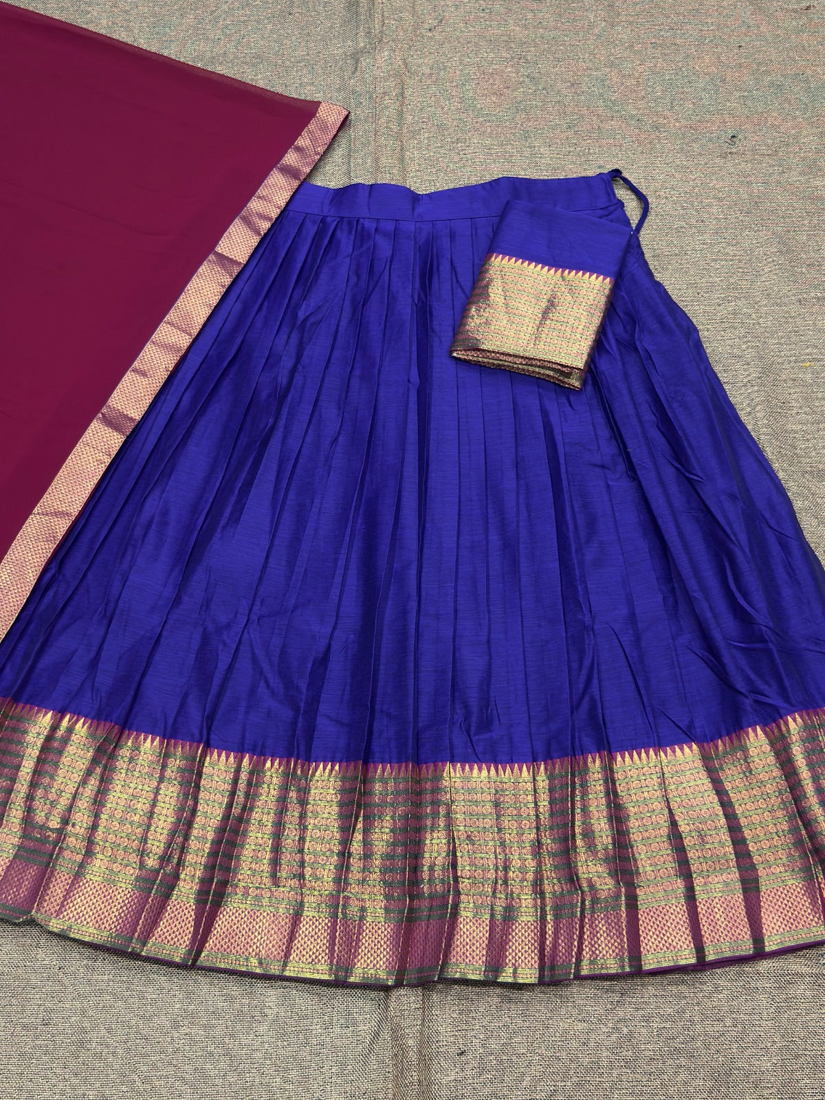Vintage look kanjivaram silk lehengas