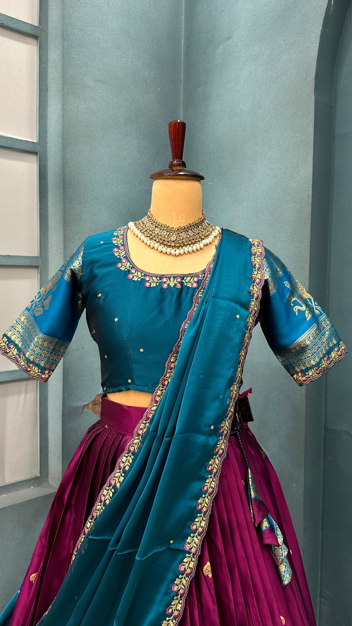Full stiched Kanjivaram silk Lehenga