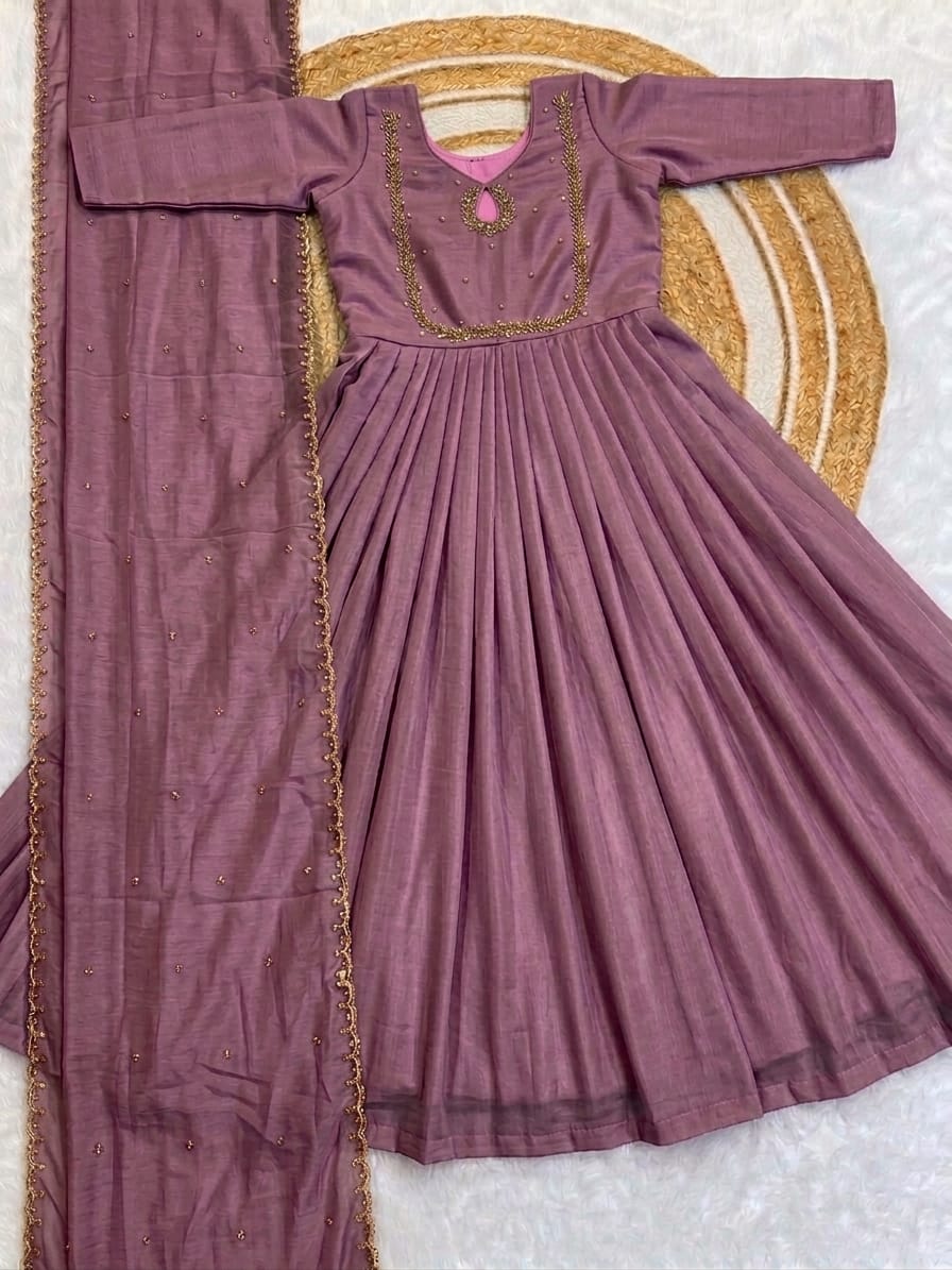 Vichitra silk anarkali suit ✨
