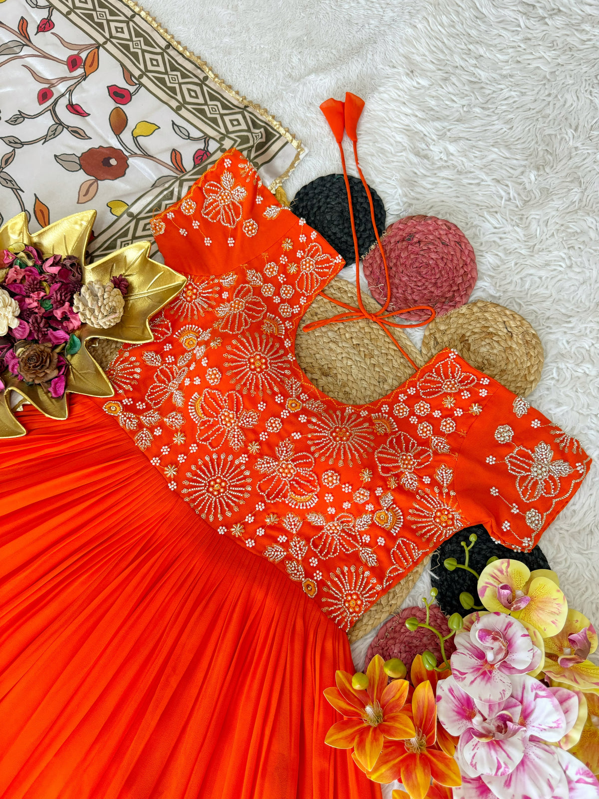 Heavy Maggam Work Gown with dupatta