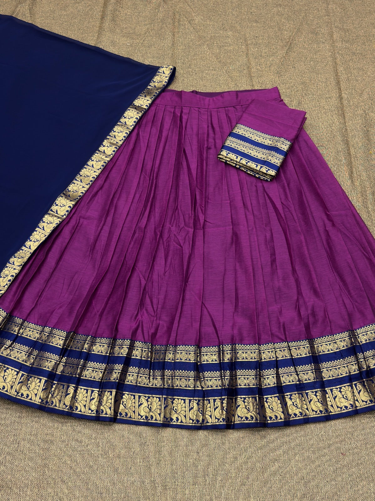 Vintage look kanjivaram silk lehengas