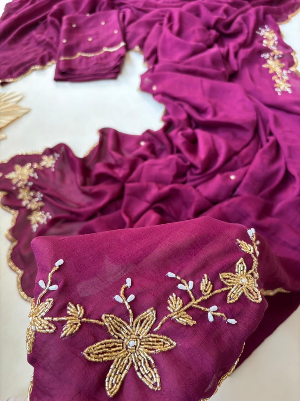 Premium rangoli crush silk designer saree ✨