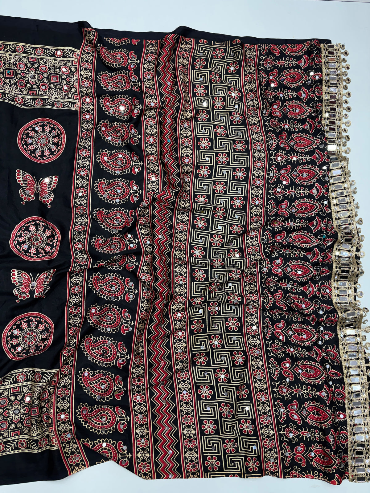 Azrak pattern swan 🦢 design saree ✨