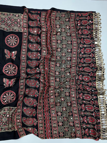 Azrak pattern swan 🦢 design saree ✨