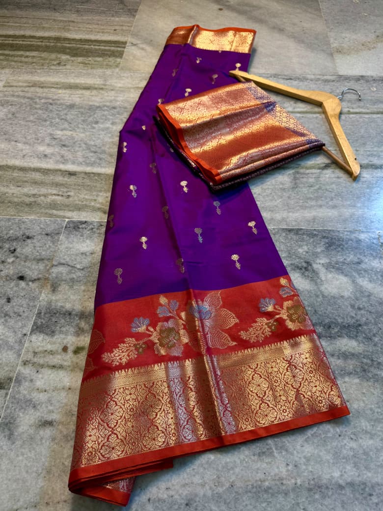 Benaresi flower 🌷 design soft katan saree ✨