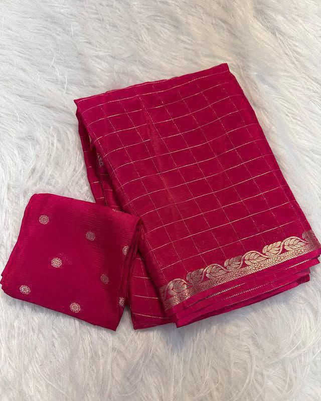Viscose check saree✨